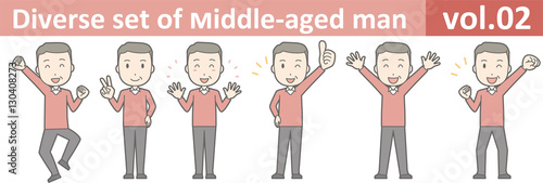 Diverse set of middle-aged man , EPS10 vector format vol.02