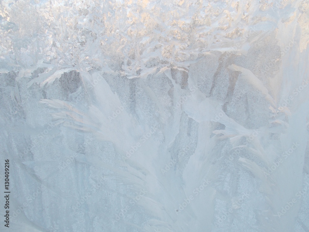 Obraz premium Frosty pattern on window.