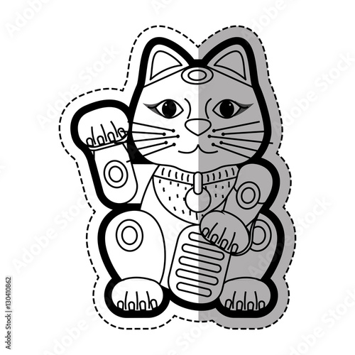 maneki neko lucky cat icon vector illustration graphic design