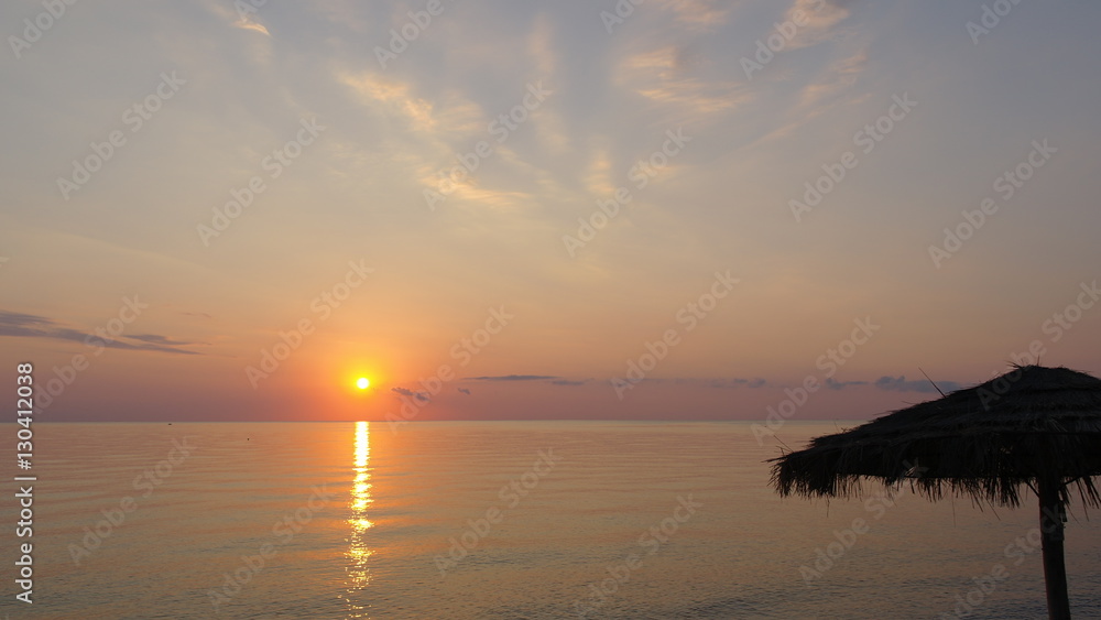 Beautiful sunrise landscape over the sea 