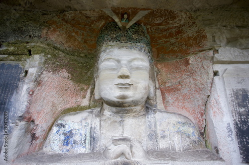 Buddha of Great Sunlight, the Chief Buddha, Dazu rock carvings, Mount Baoding, near Chongqing, China photo