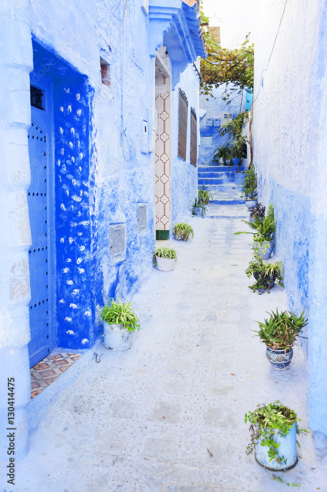 Fototapeta premium Architectural detail in the old medina of Chefchaouen, Morocco, Africa