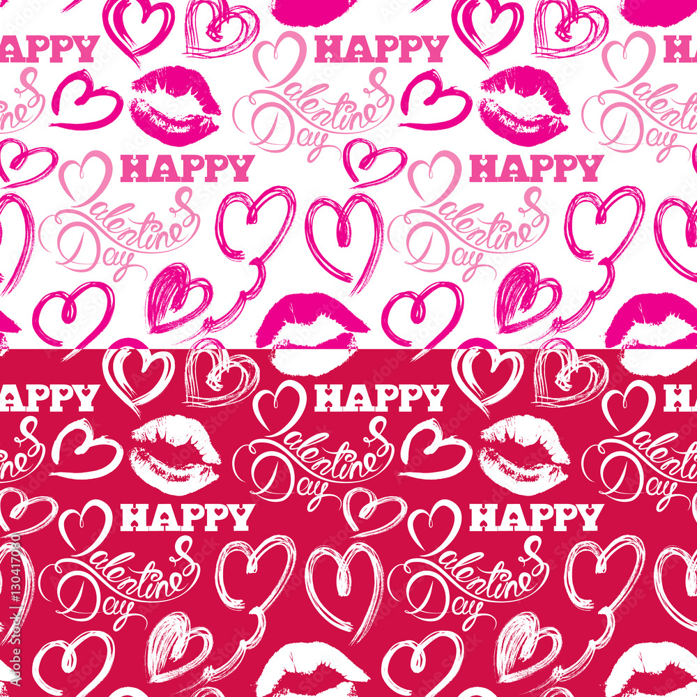 Seamless pattern with brush strokes and scribbles in heart shape Seamless pattern with brush strokes and scribbles in heart shape