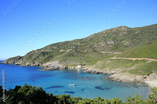 Azure bay on Corsica Island, France