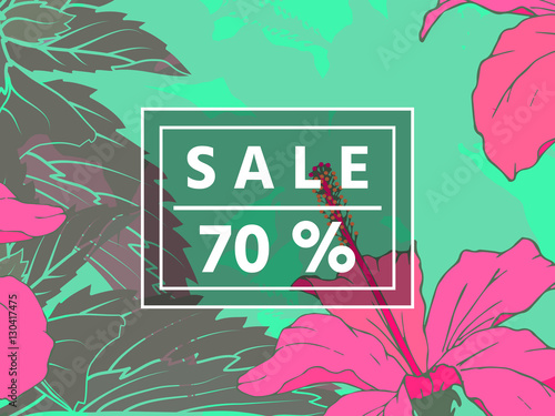 Sale up to 70 per cent off. Web banner or poster for e-commerce, on-line cosmetics shop, fashion & beauty shop, store