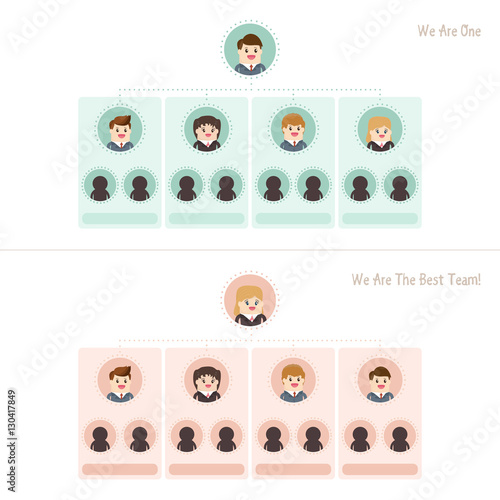 infographics career ladder, avatar of organizational chart corporate business hierarchy