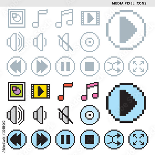media pixel icons