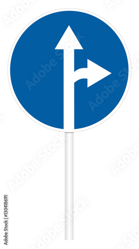 Prescriptive traffic sign - Direct and right motion