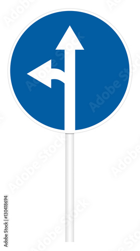 Prescriptive traffic sign - Direct and left motion