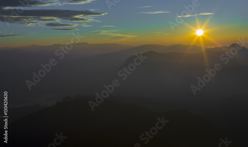 Landscape. Sunrise on the mountain Adam's Peak. Sri Lanka. © Curioso.Photography
