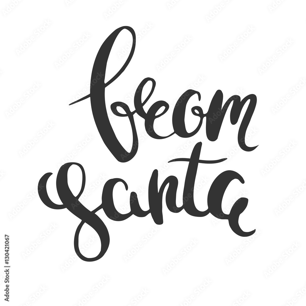 From Santa. Hand drawn vector lettering isolated on white for signing Christmas presents and cards. From Santa. Hand drawn vector lettering isolated on white for signing Christmas presents and cards.