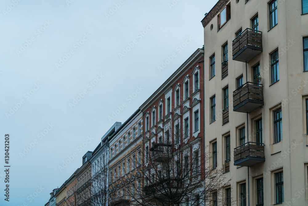 typical houses at berlin in a street