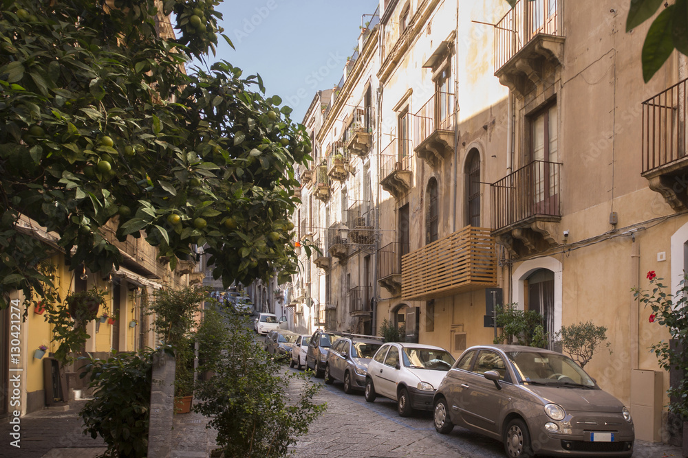 Postcard from Sicily, old italian streets