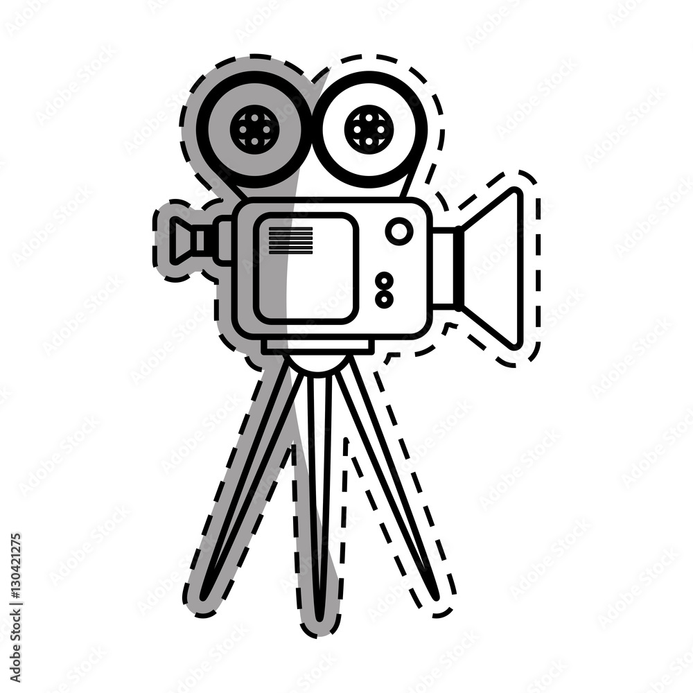 Obraz premium Cinema camcorder equipment icon vector illustration graphic design