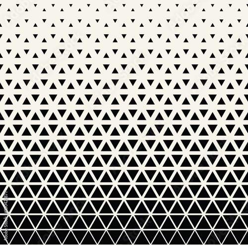 Abstract geometric black and white graphic design triangle halftone pattern