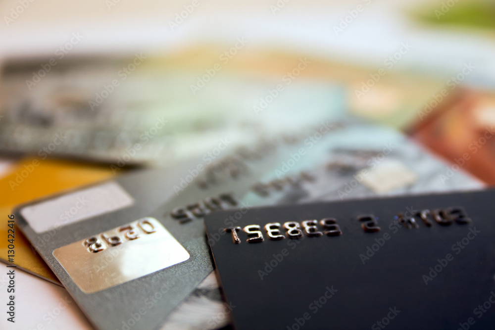stack of credit cards, close-up view. background with copy space stack of credit cards, close-up view. background with copy space