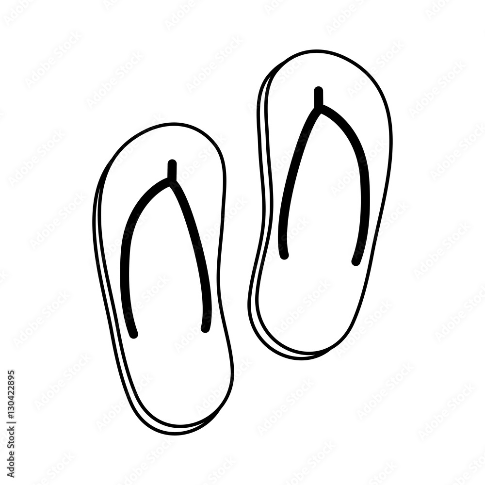 Flip flops beach sandals icon vector illustration graphic design Flip flops beach sandals icon vector illustration graphic design