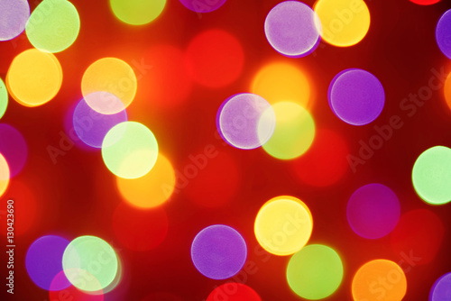 Colorful holiday bokeh blur light. Abstract Christmas or New Yea