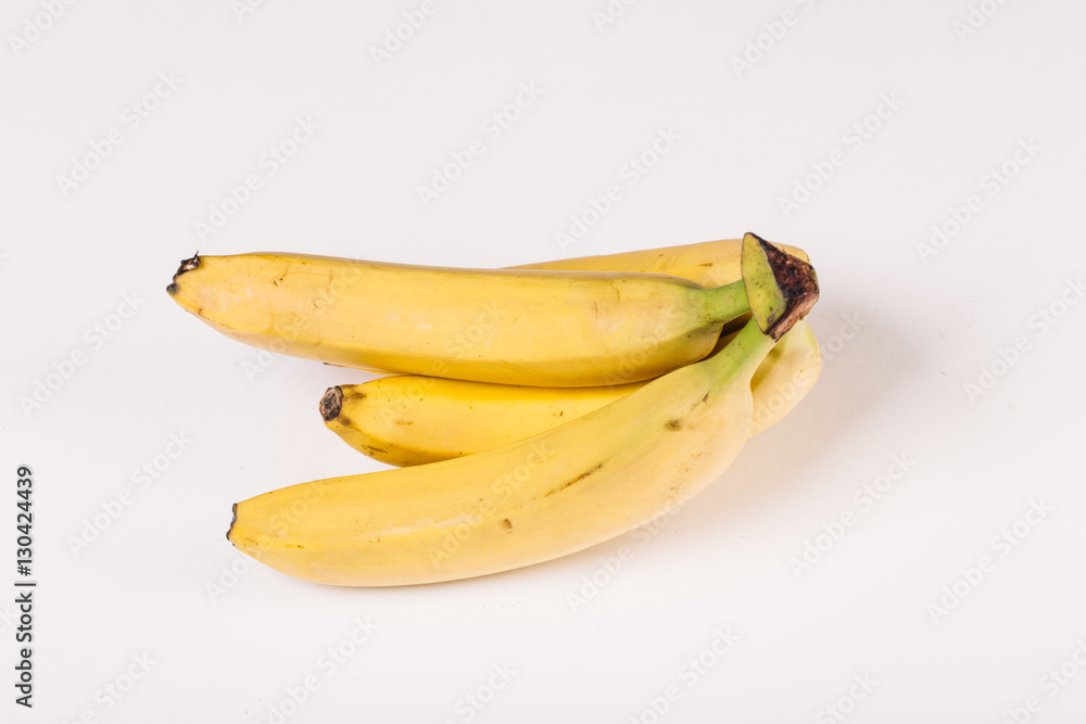 Healthy banana on white background