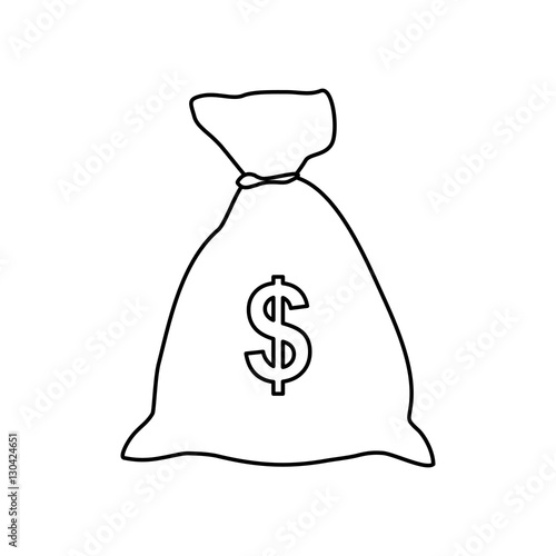 Bag of money icon vector illustration graphic design