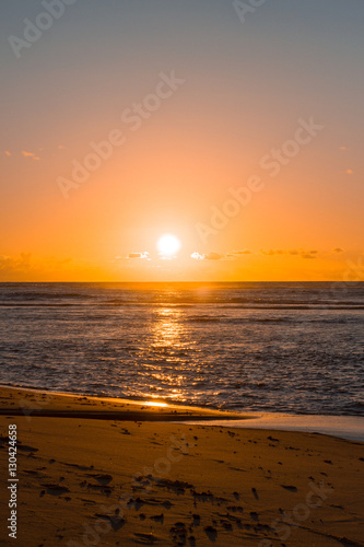 Sunrise on the ocean beach in Praia do Forte  Bahia  Brazil