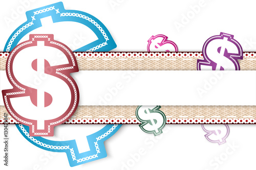 Money dollar label background for message