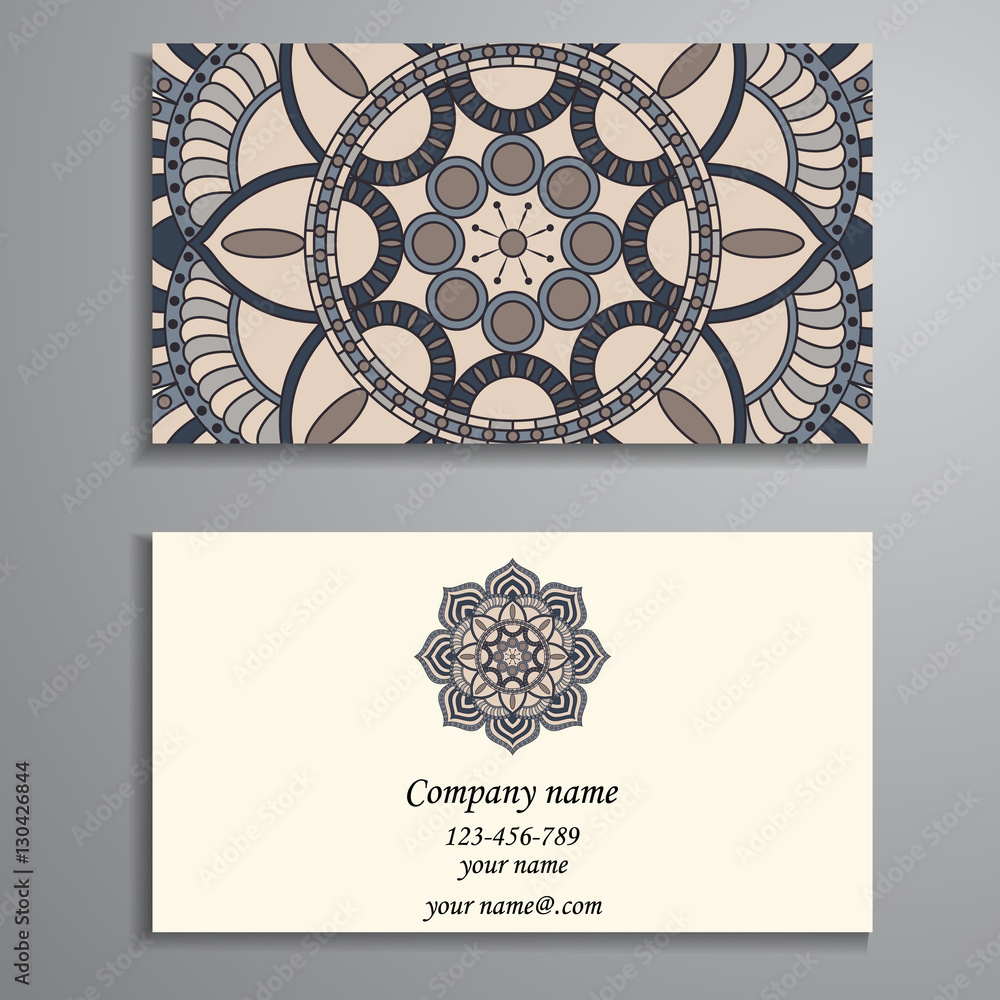 Fototapeta premium Business Card. Vintage decorative elements. Ornamental floral bu