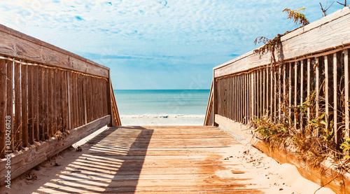 Wooden walkway leading to the beach