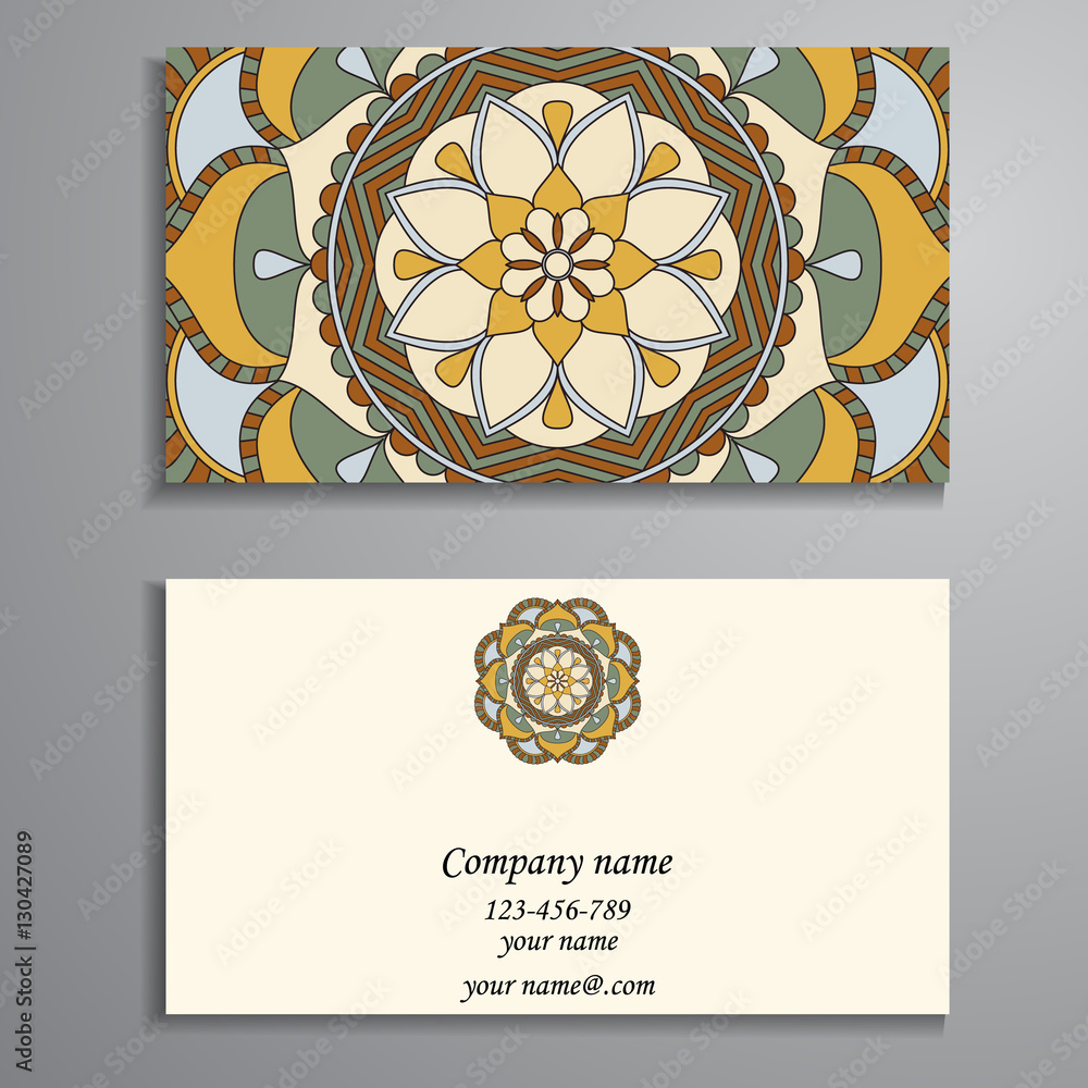 Fototapeta premium Business Card. Vintage decorative elements. Ornamental floral bu