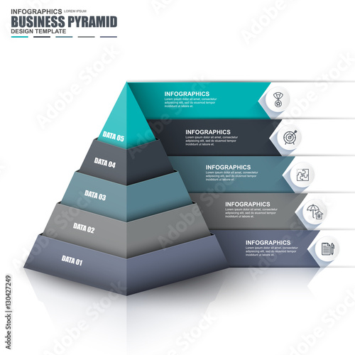 Fényképezés Infographic pyramid vector design template