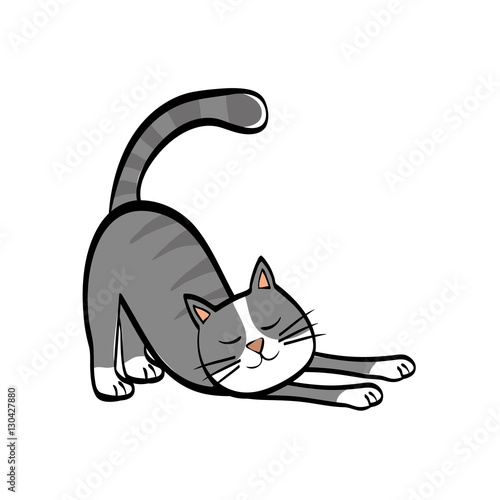 Cute cat cartoon icon vector illustration graphic design