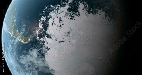 Orbiting over South Pole 3D Animation 4K