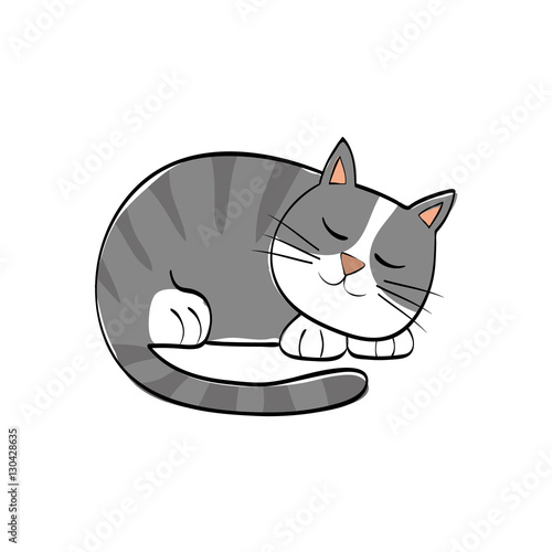 Cute cat cartoon icon vector illustration graphic design
