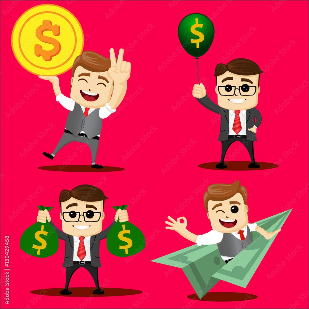 Vector set of manager or business man character.