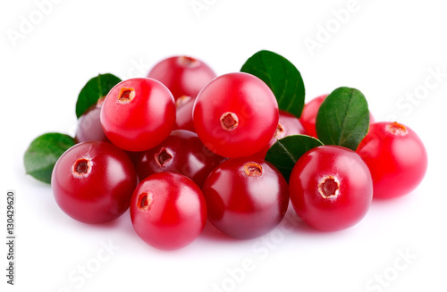 Sweet cranberries with leafs
