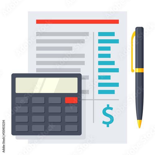 Budget planning sheet with pen and calculator