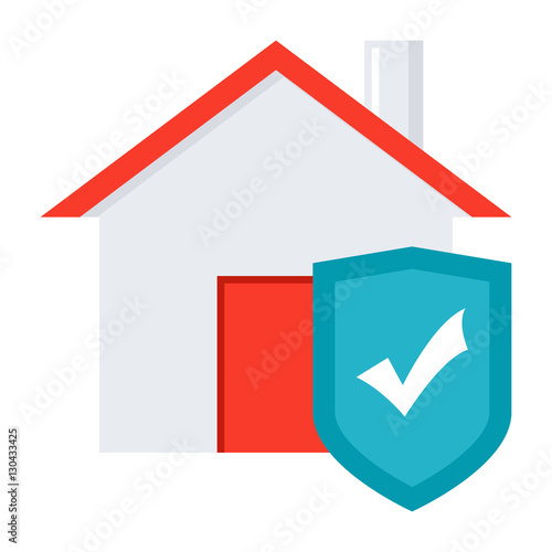 House with shield concept for home insurance