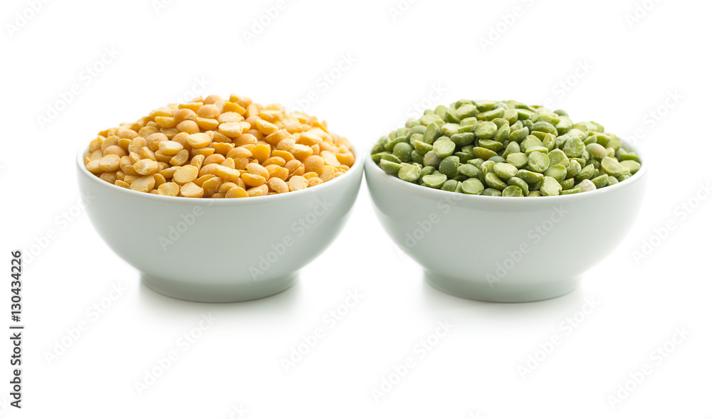 Green and yellow split peas. Green and yellow split peas.