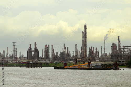 Oil refinery along Mississippi river, New Orleans, Louisiana