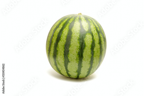 One big green striped watermelon