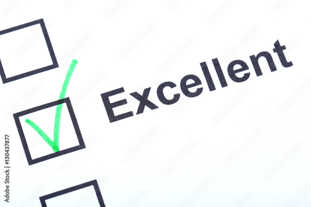 Check boxes on white paper Check boxes on white paper