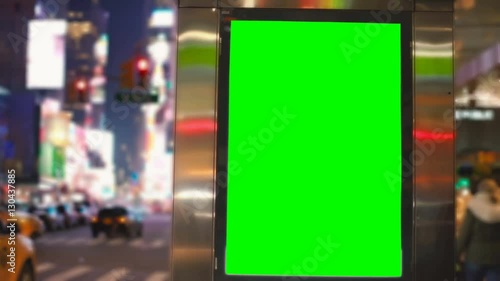 chroma green blank board in Times Square NYC