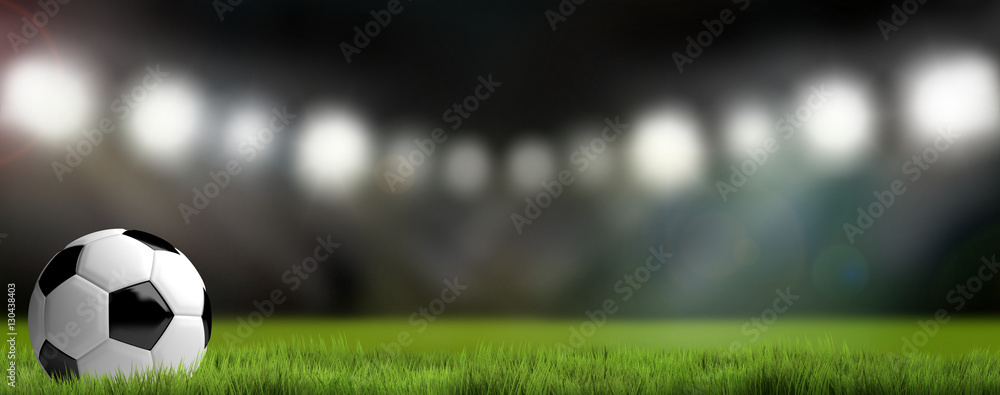 football soccer stadium background. 3D render football - obrazy, fototapety, plakaty 