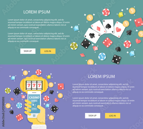Flat design illustration casino online. Concepts web banner