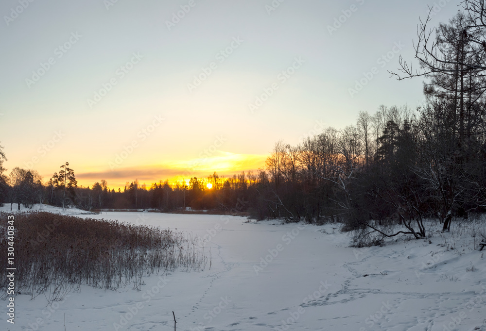Frosty January sunrise