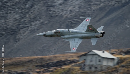 Fototapeta Naklejka Na Ścianę i Meble -  F-18 Hornet at Axalp Airshow in Switzerland