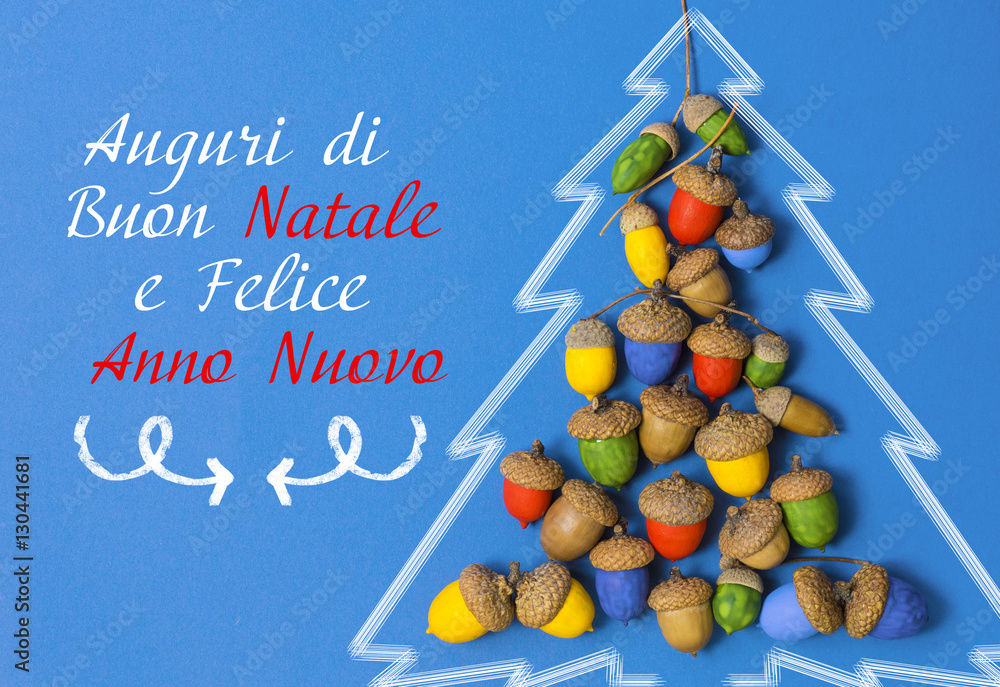 Merry Christmas and Happy New Year in Italian language. handmade christmas tree decorations 2017 CARD 