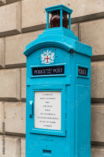 Obraz na plátně Old Police Public Call Post in the City of London