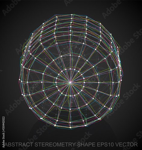 Abstract stereometry shape: Multicolor sketched Cylinder. Hand drawn 3D polygonal Cylinder. EPS 10, vector.