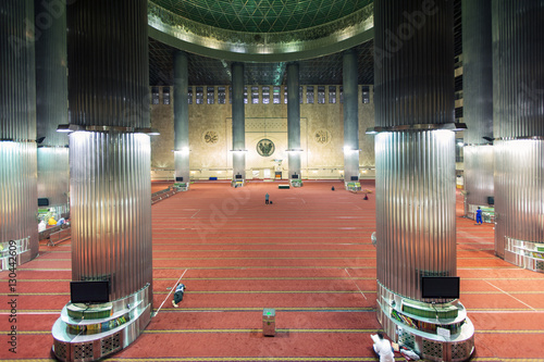 Interior of the Istiqlal Mosque, or Masjid Istiqlal, (Independence Mosque), Jakarta, Indonesia photo